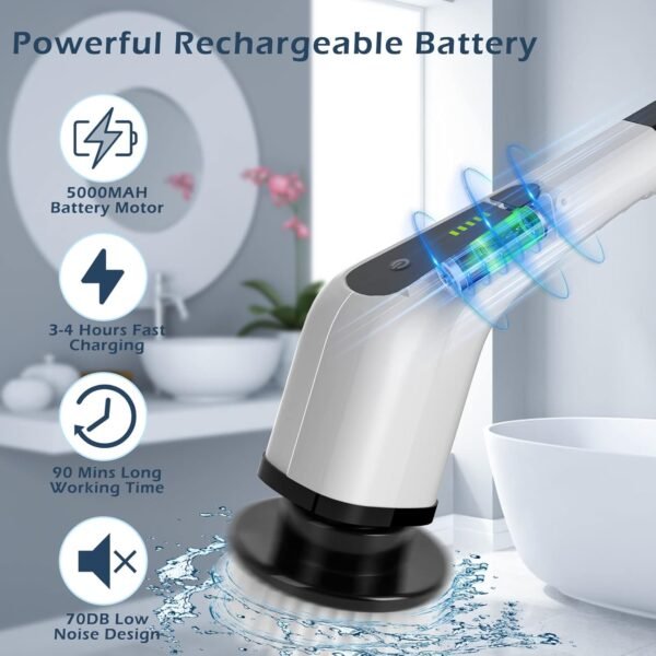 Electric Spin Scrubber, Cordless Cleaning Brush - Image 2